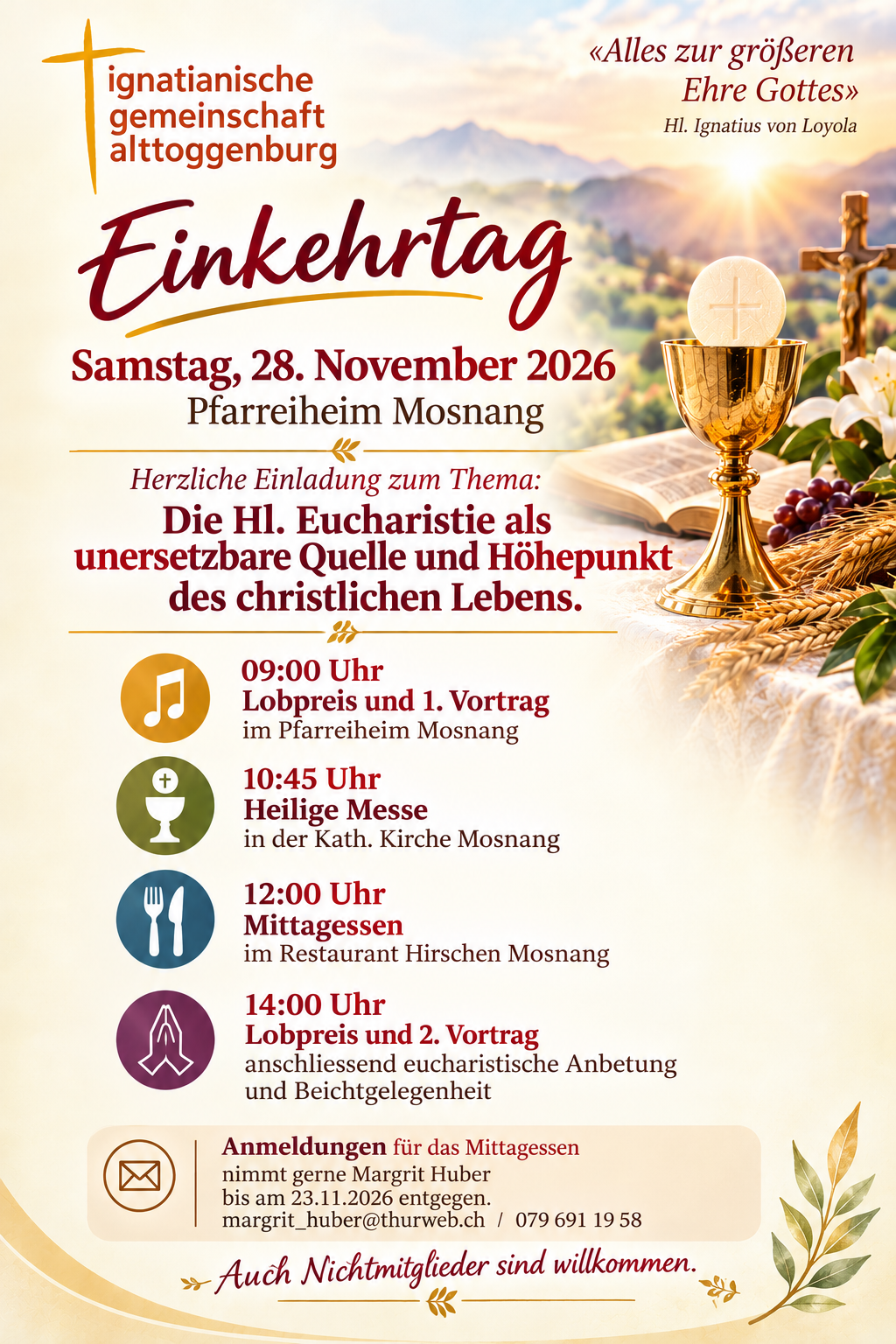 Einkehrtag am 28. November 2026